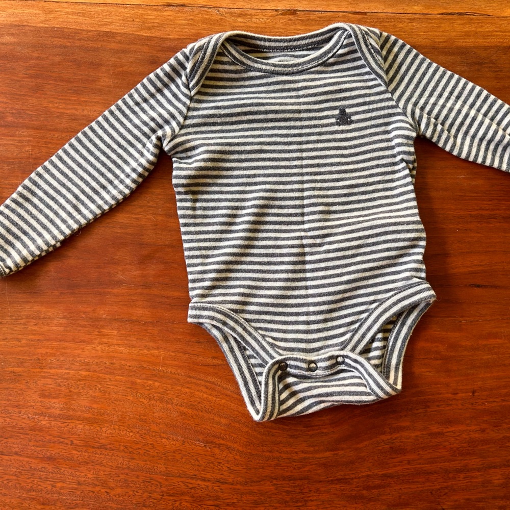 organic cotton striped onesie - medium weight